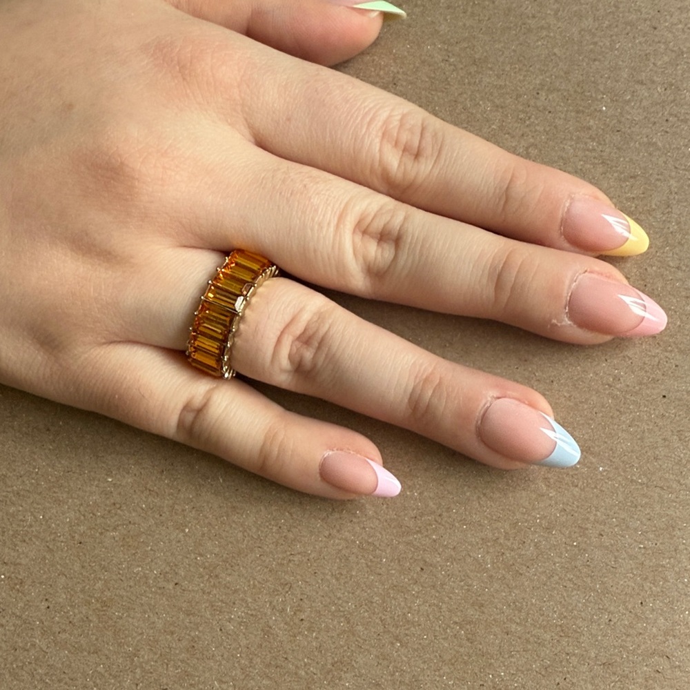 Caramel color stone Costume Jewellery eternity band